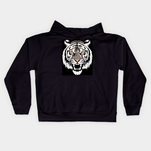 Majestic tiger in black and white vector - 3 Kids Hoodie